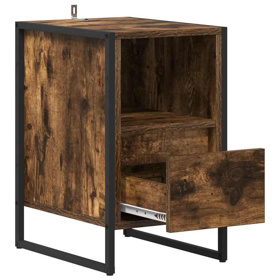 Table de chevet avec tiroir 2 pcs Chêne Fumé 39,5 x 30 x 50 cm - 6