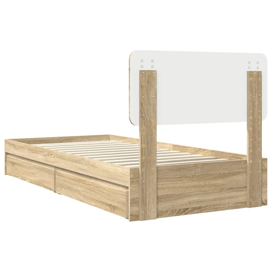 Lit de Rangement Chêne Sonoma 100 x 200 cm Bois d'ingénierie - 10