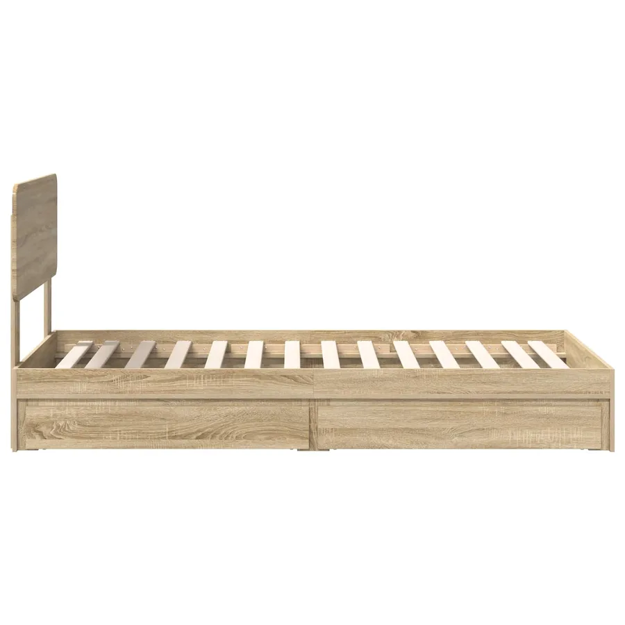 Lit de Rangement Chêne Sonoma 100 x 200 cm Bois d'ingénierie - 9