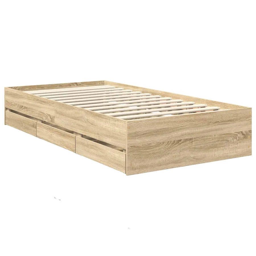Cadre de lit Chêne Sonoma 100 x 200 cm Bois d’ingénierie - 6