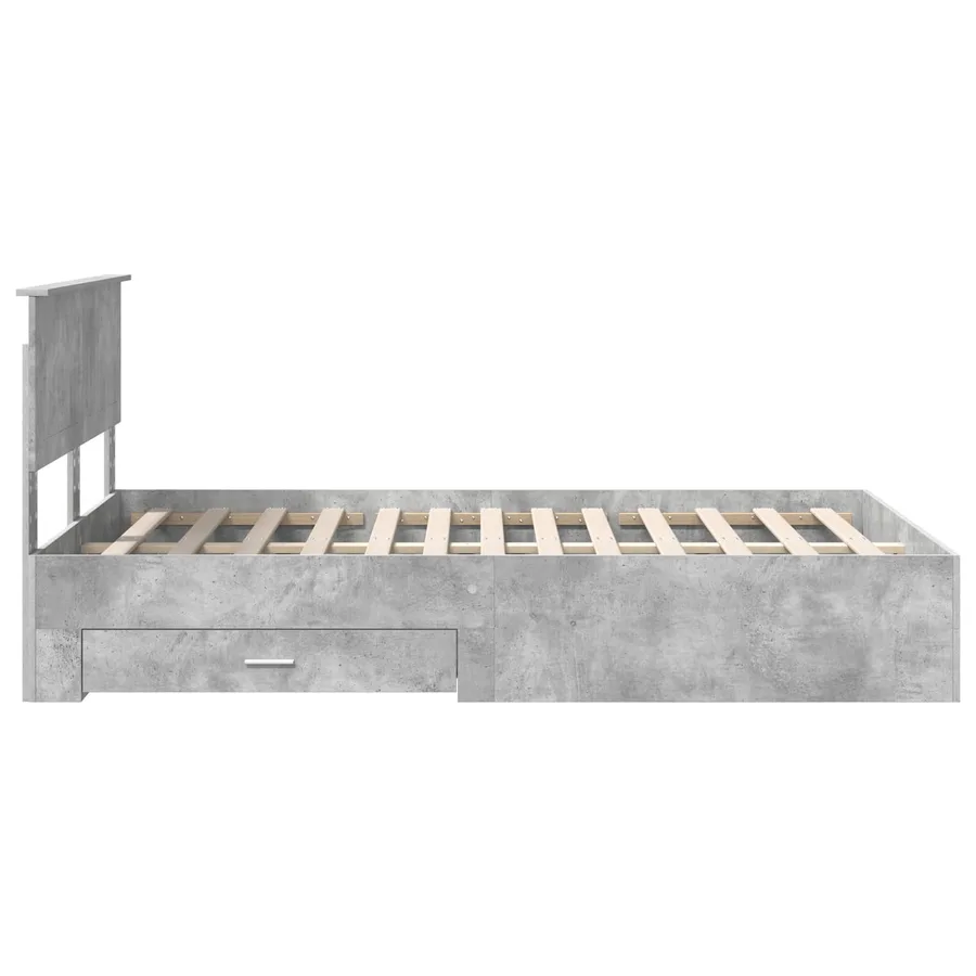 Cadre de lit Gris béton 120 x 200 cm Bois d'ingénierie - 9