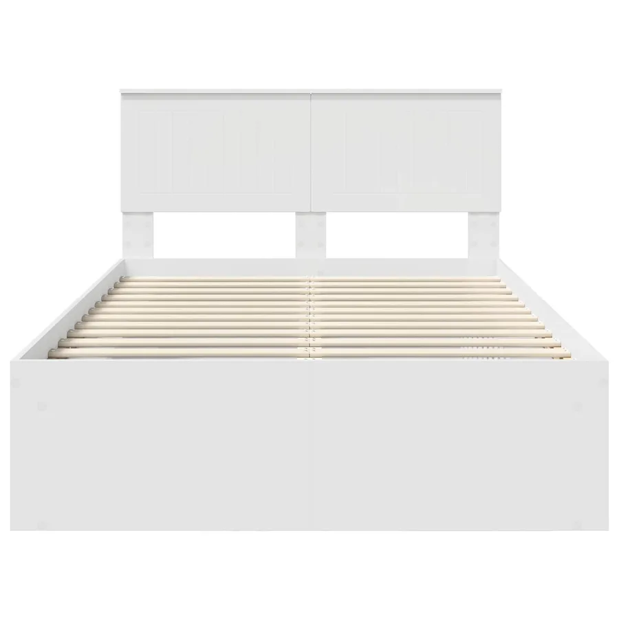 Cadre de lit avec tête de lit Blanc 120 x 190 cm Pin massif - 7