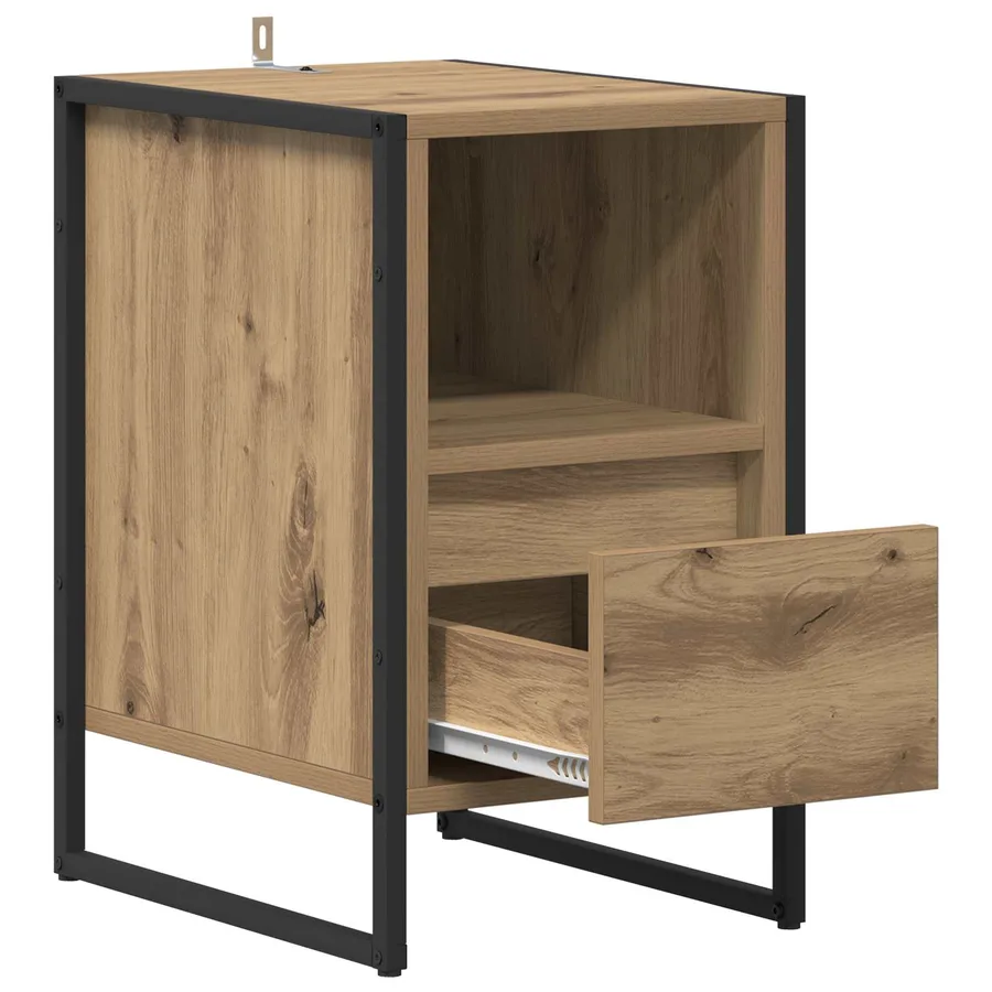 Table de chevet 2 pc Chêne artisan 39,5 x 30 x 50 cm - 6