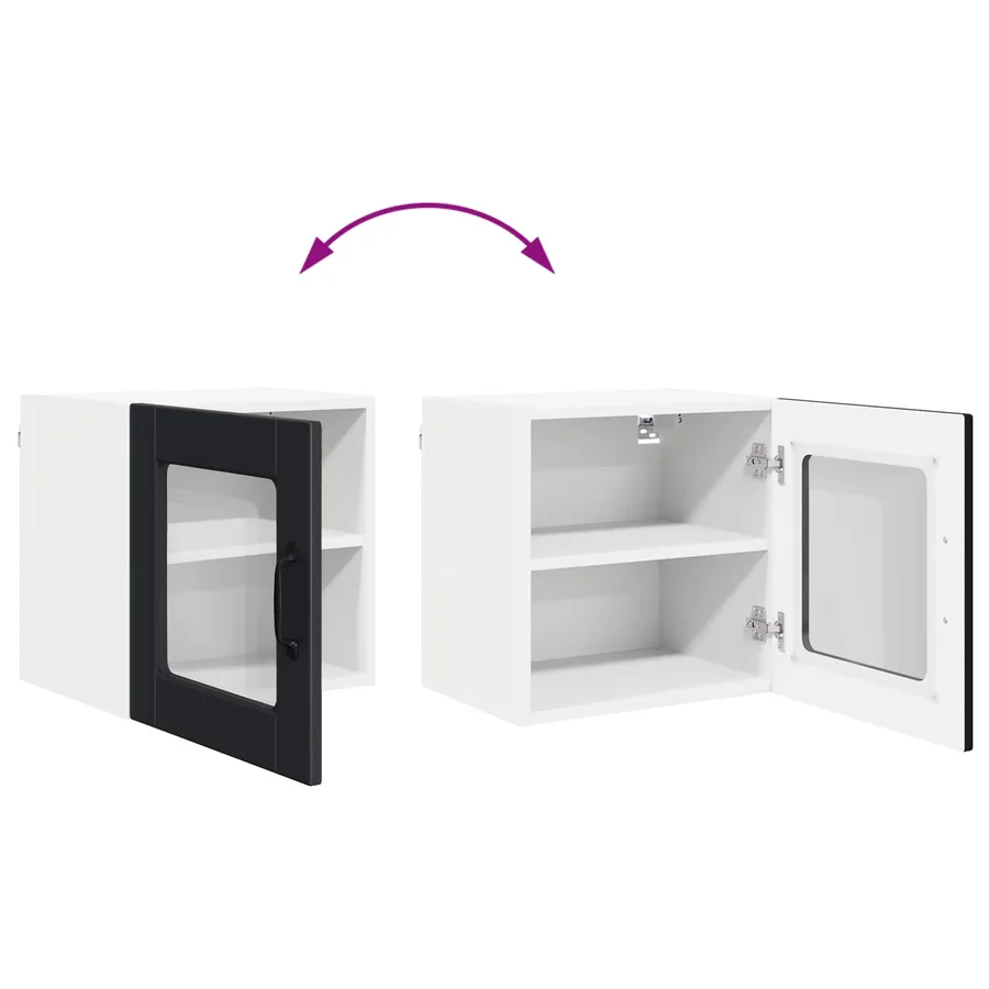 Cabinet en verre mural PORTO 2 pcs Noir 40 x 31 x 40 cm - 12