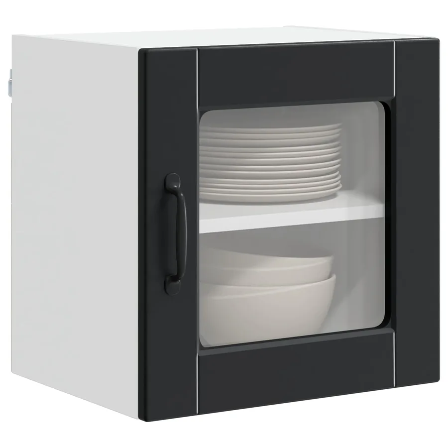 Cabinet en verre mural PORTO 2 pcs Noir 40 x 31 x 40 cm - 3
