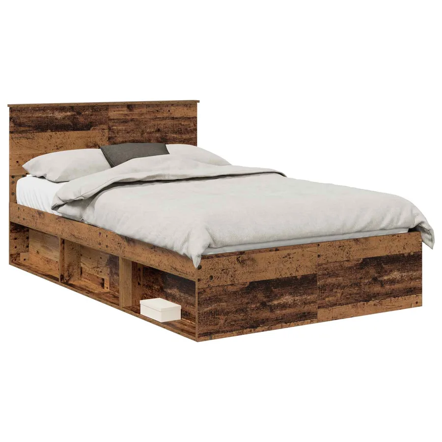 Cadre de lit Bois ancien 120 x 200 cm Pin massif - 2
