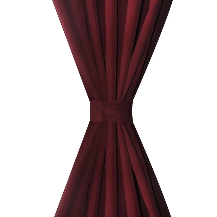 2 pcs Rideau à Passant Micro Satin Bordeaux 140 x 245 cm - 3