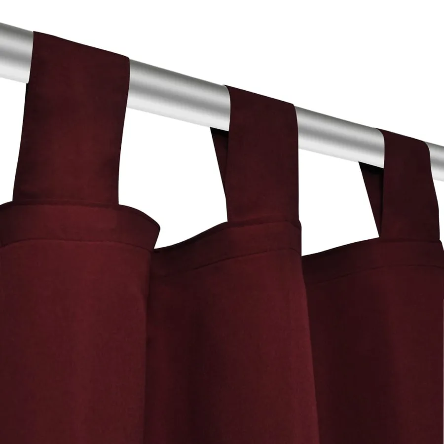 2 pcs Rideau à Passant Micro Satin Bordeaux 140 x 245 cm - 4
