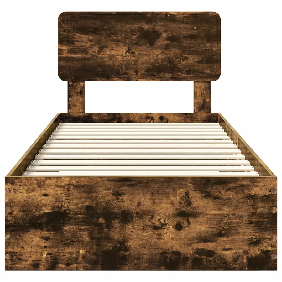 Cadre de lit Chêne fumé 75 x 190 cm Bois d'ingénierie - 7