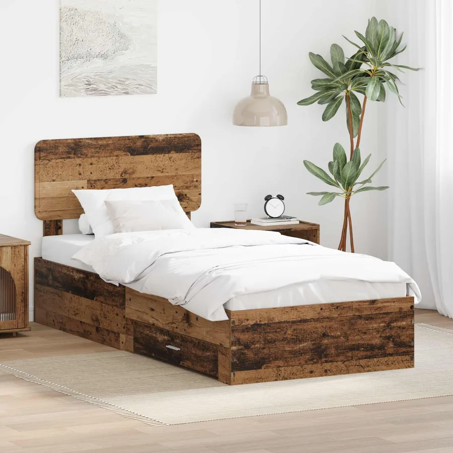 Cadre de lit Bois ancien 100 x 200 cm Bois d'ingénierie