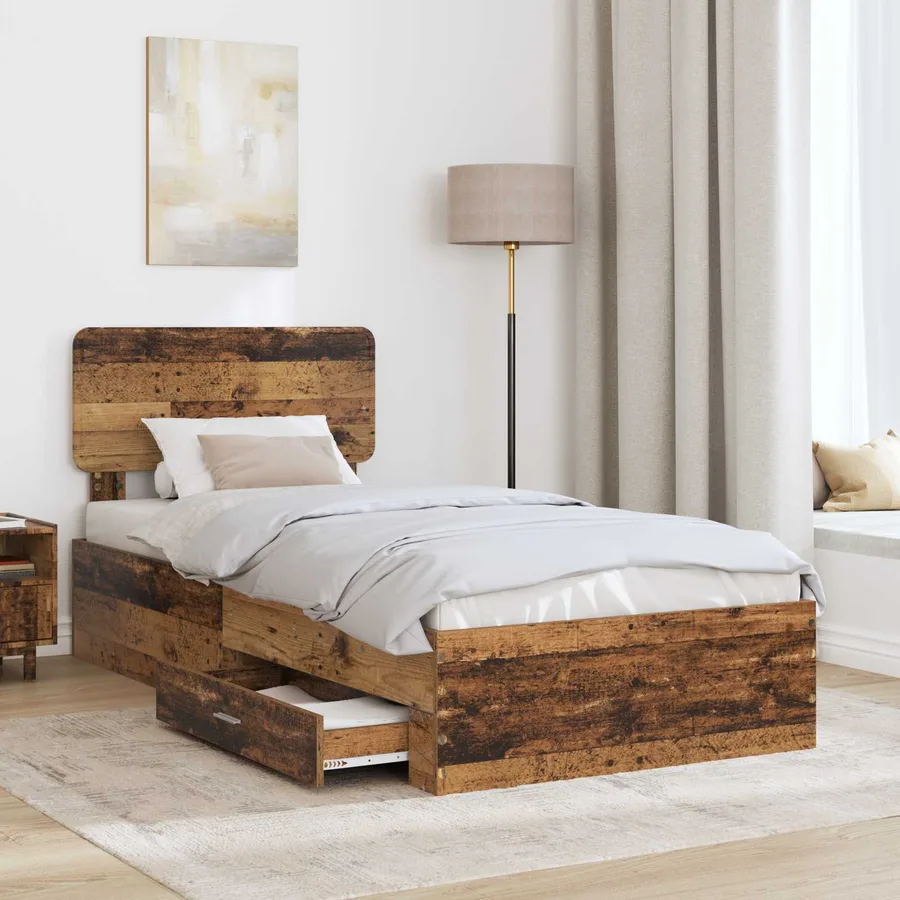 Cadre de lit Bois ancien 100 x 200 cm Bois d'ingénierie - 3