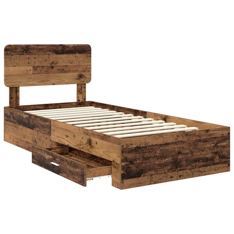 Cadre de lit Bois ancien 100 x 200 cm Bois d'ingénierie - 5