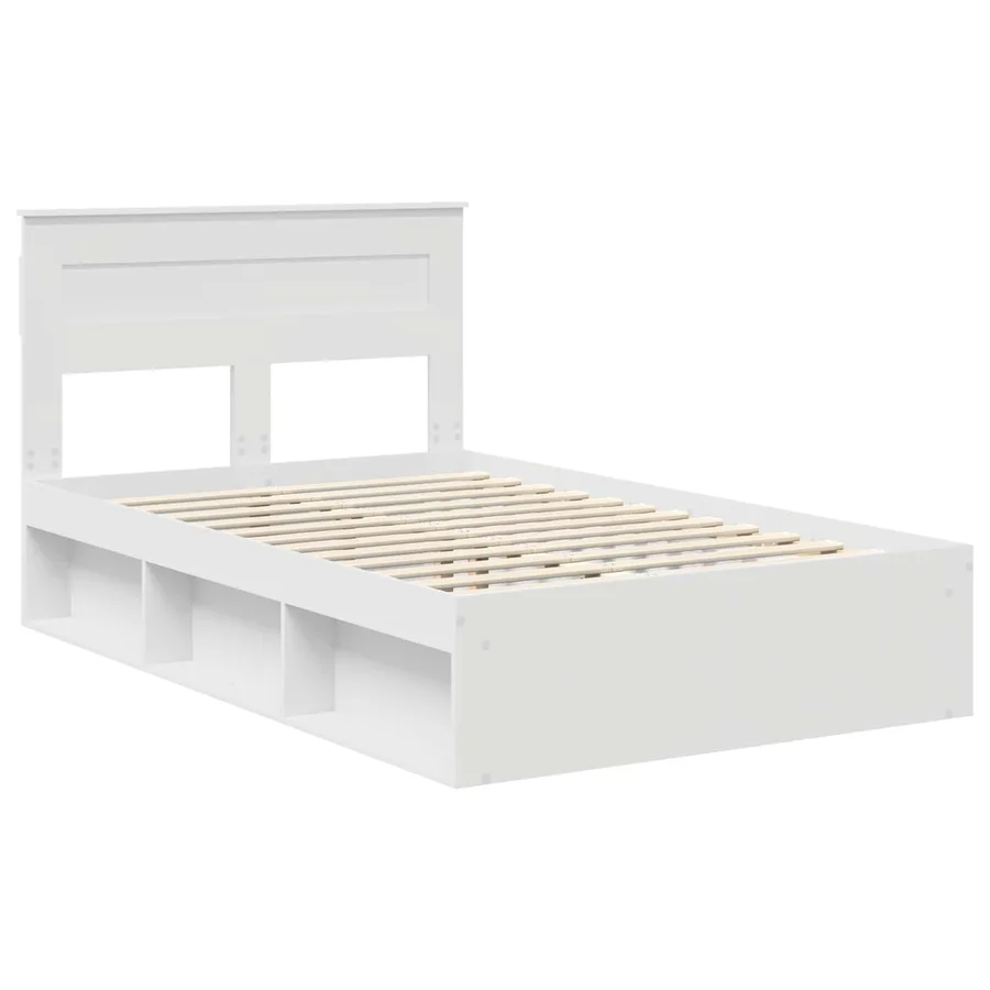 Cadre de lit Blanc 120 x 190 cm Bois de pin massif - 4