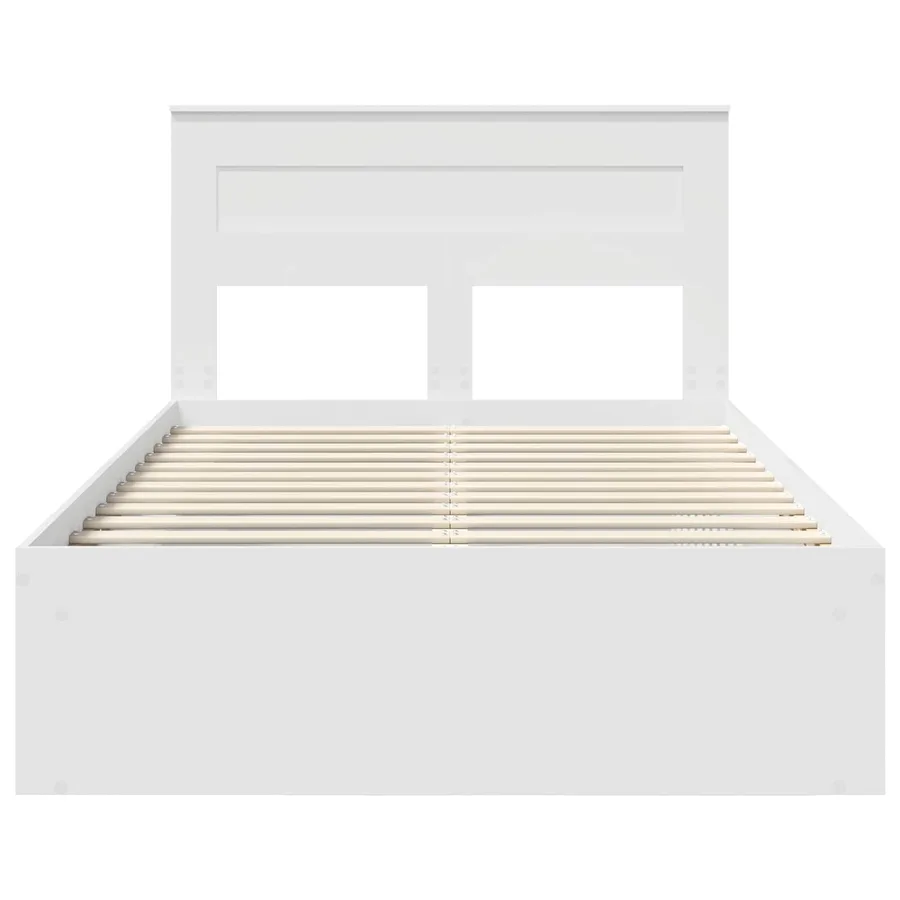 Cadre de lit Blanc 120 x 190 cm Bois de pin massif - 7