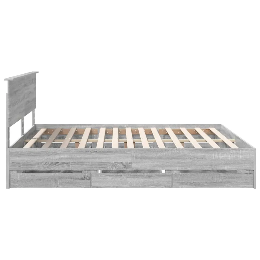 Cadre de lit Gris Sonoma 180 x 200 cm Bois Ingénierie - 9