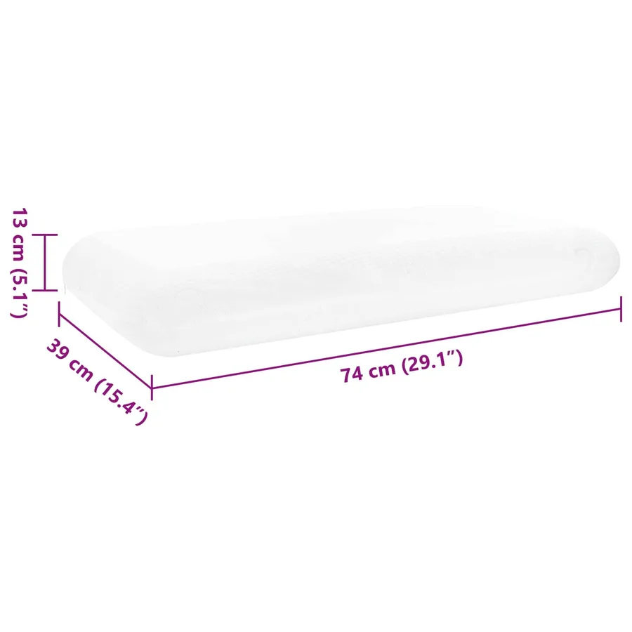 Coussin de sommeil Uni Blanc 74 x 39 x 13 cm - 10