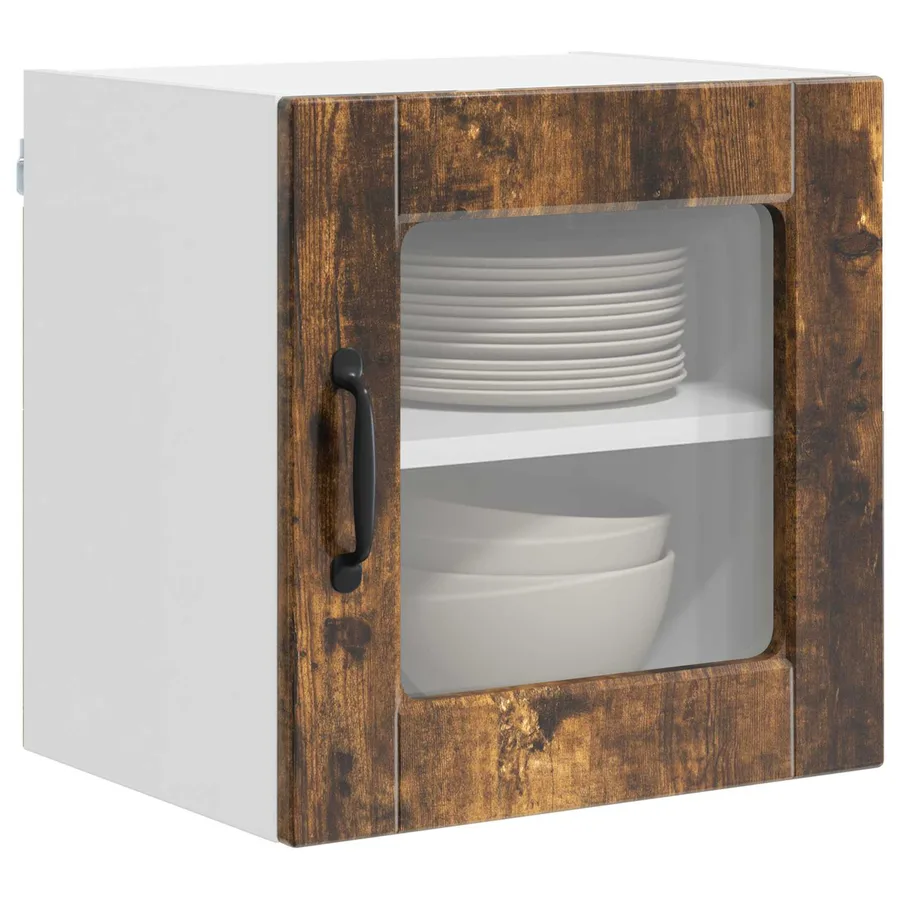 Cabinet en verre mural PORTO Chêne fumé 40 x 31 x 40 cm - 3