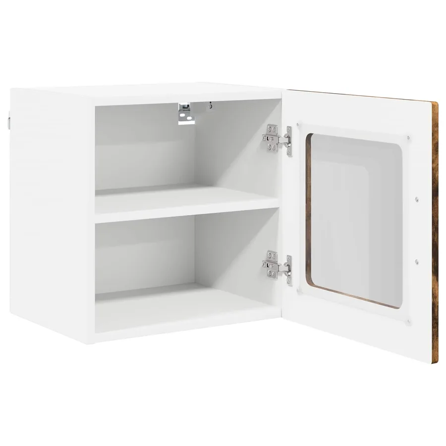 Cabinet en verre mural PORTO Chêne fumé 40 x 31 x 40 cm - 5