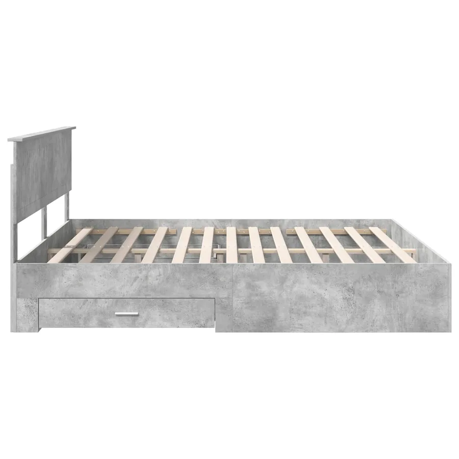 Cadre de lit Gris béton 180 x 200 cm Bois d'ingénierie - 9