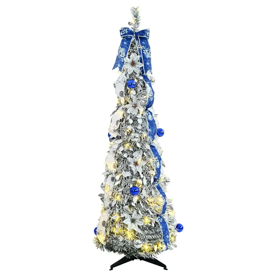 Sapin de Noël artificiel avec 100 LED Blanc 150 cm PVC - 3