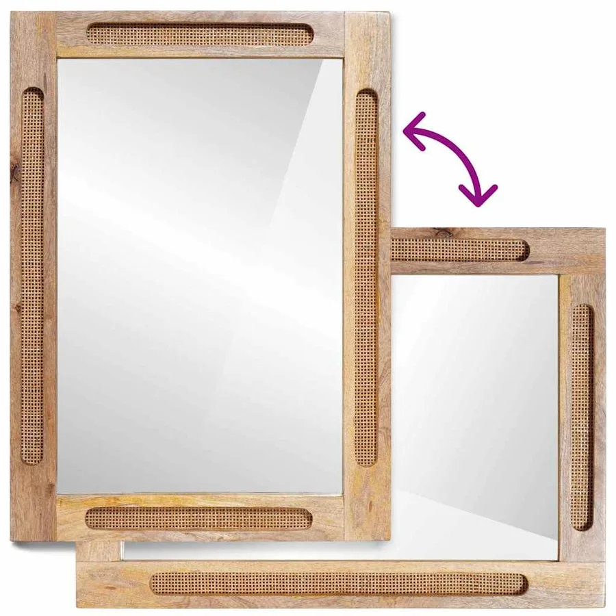 Miroir de salle de bain avec miroir Marron 50 x 2,5 x 70 cm - 8
