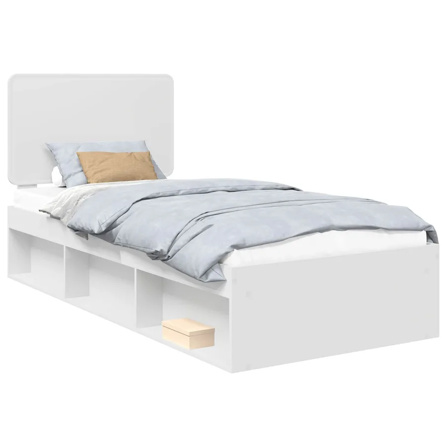 Cadre de lit Blanc 75 x 190 cm Bois de pin massif - 2