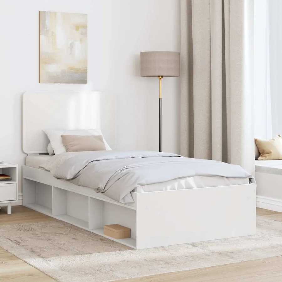 Cadre de lit Blanc 75 x 190 cm Bois de pin massif - 3
