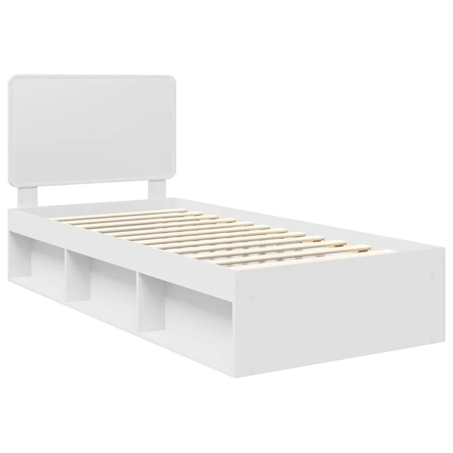 Cadre de lit Blanc 75 x 190 cm Bois de pin massif - 4