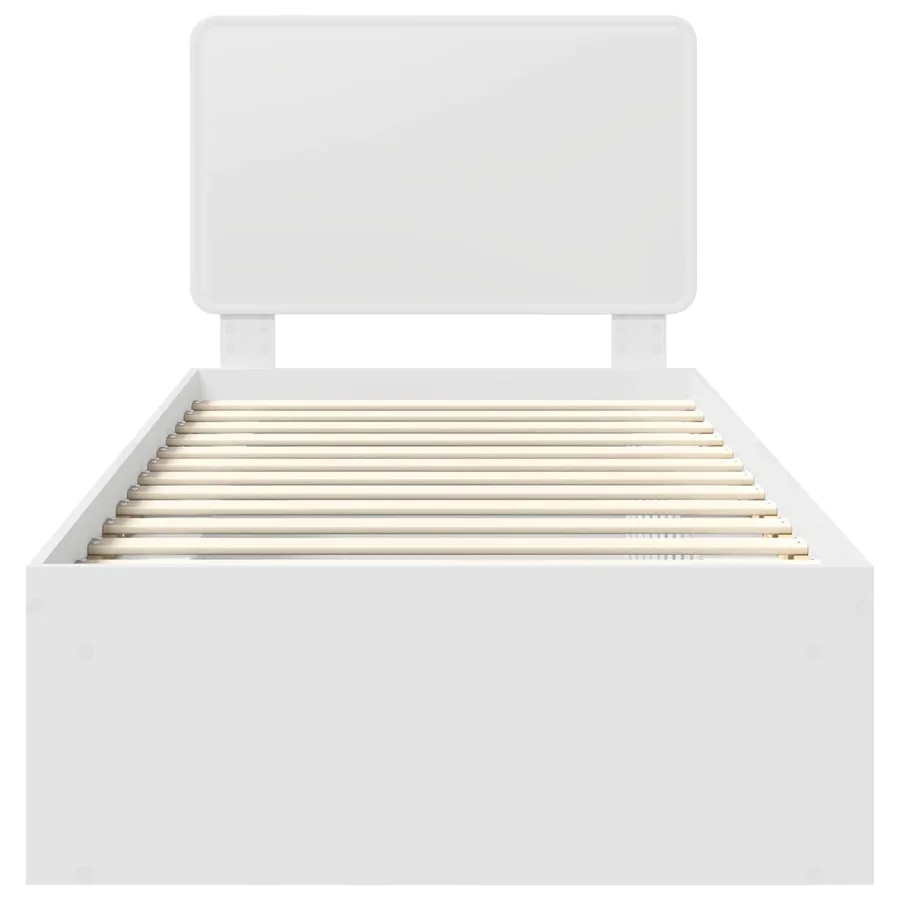 Cadre de lit Blanc 75 x 190 cm Bois de pin massif - 7