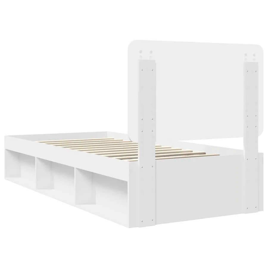 Cadre de lit Blanc 75 x 190 cm Bois de pin massif - 9