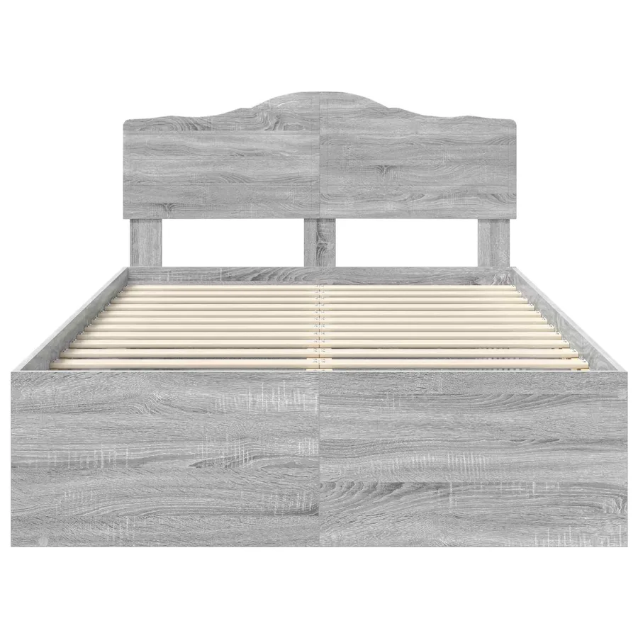 Cadre de lit Gris Sonoma 120 x 190 cm Bois de pin massif - 7