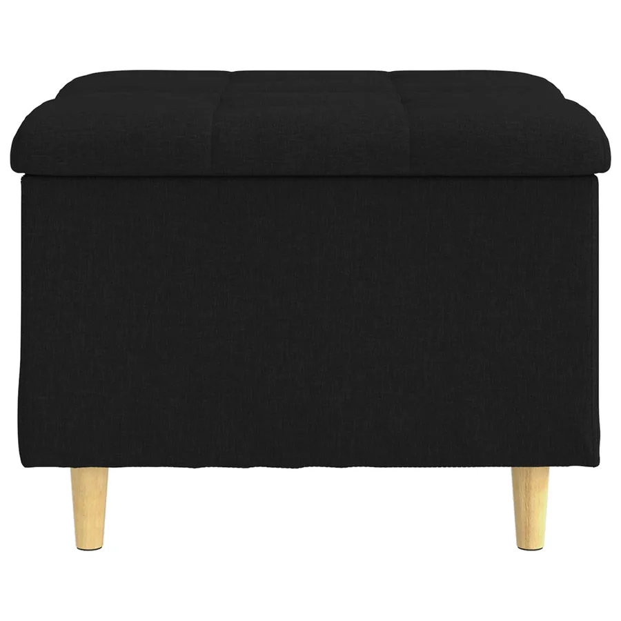 Pouf de rangement avec coussin Noir 60 x 60 x 45 cm tissu - 6