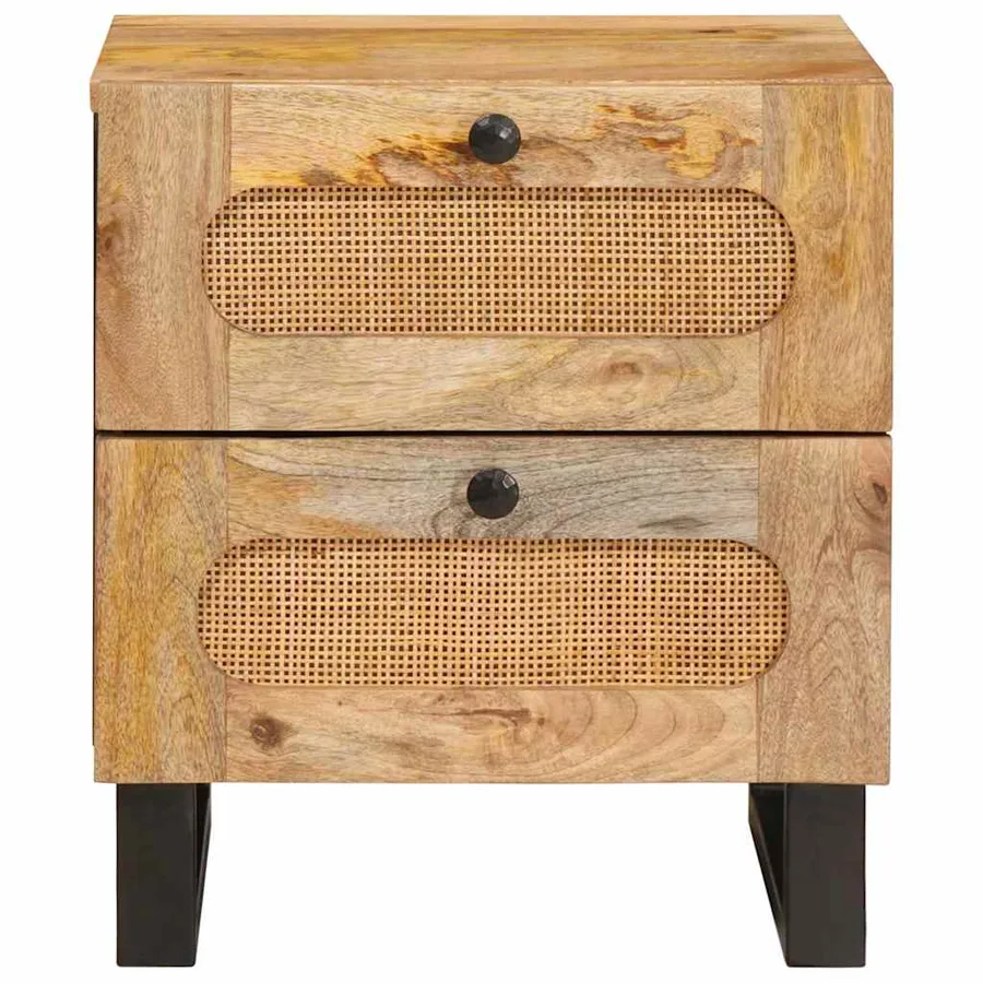 Cabinet de chevet Naturel 40 x 33 x 46 cm Bois de mangue massif - 3