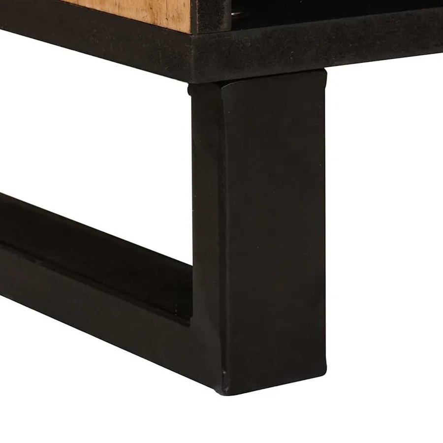Meuble TV Marron 80 x 33 x 46 cm Bois de mangue massif - 6