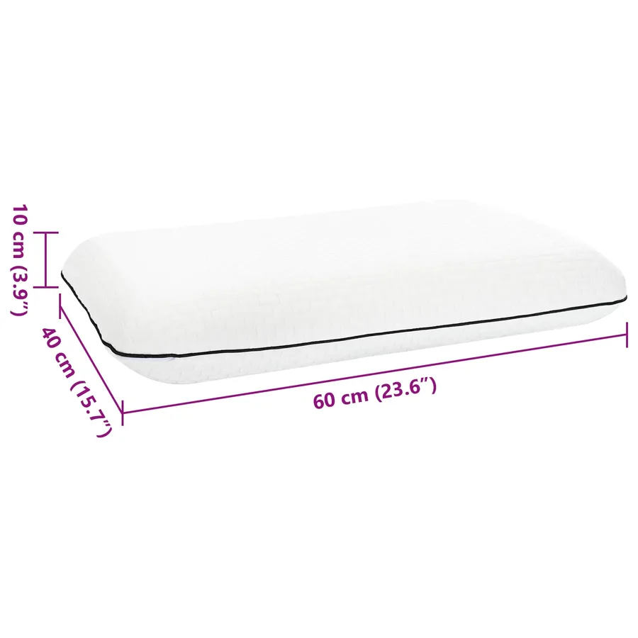 Coussin de sommeil Uni Blanc 60 x 40 x 10 cm Mousse de Gel - 10