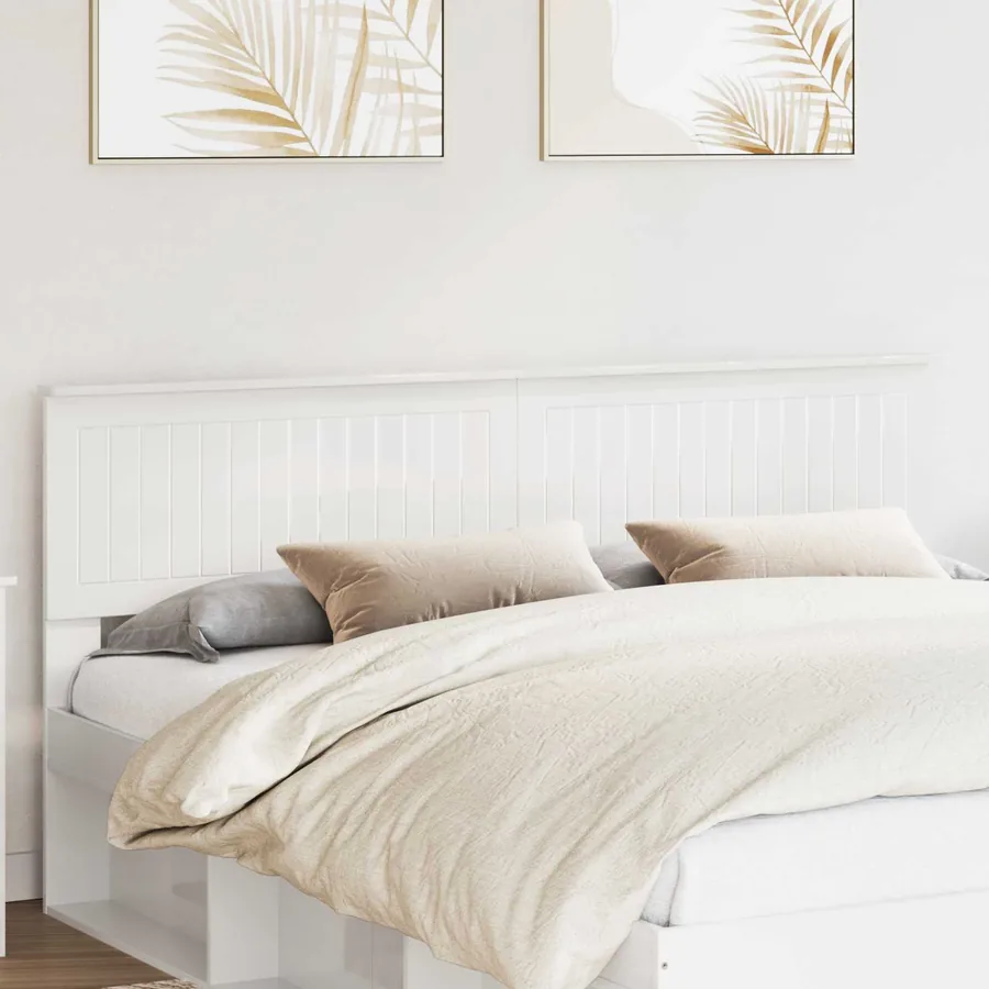 Tête de lit Blanc Brillant Bois d'ingénierie