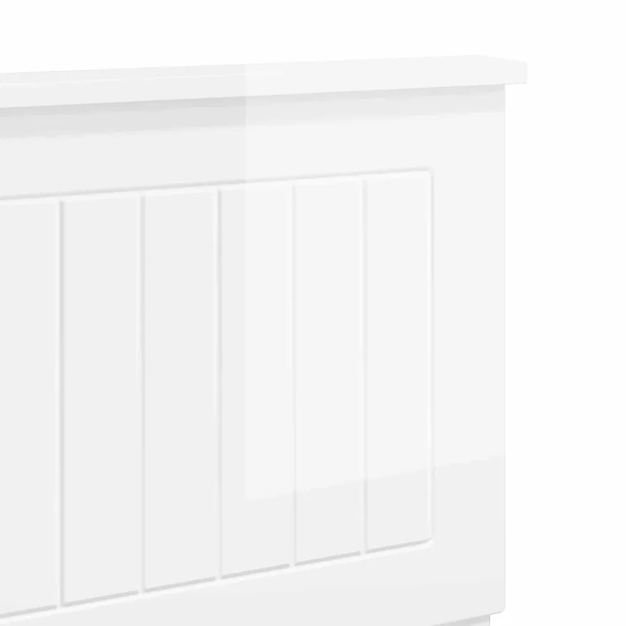Tête de lit Blanc Brillant Bois d'ingénierie - 7