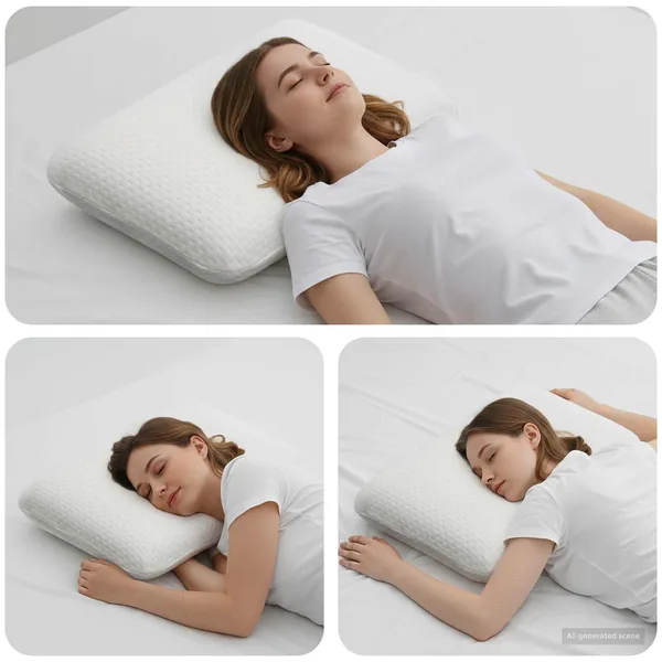 Coussin de sommeil Uni Blanc 74 x 39 x 13 cm