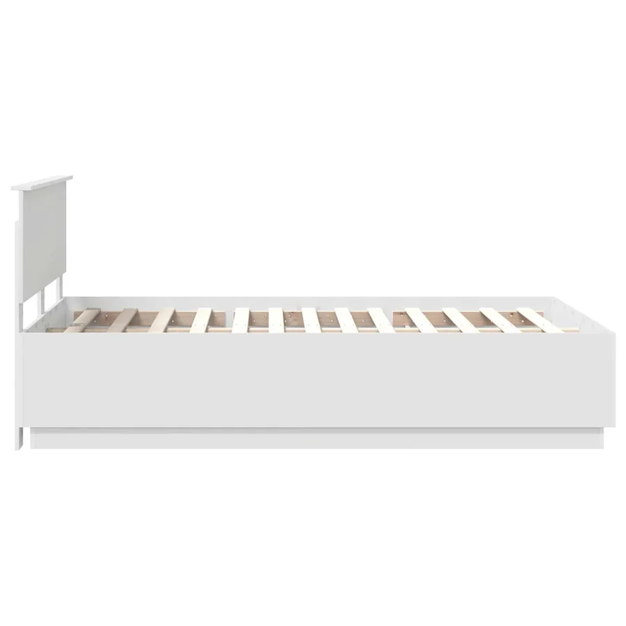 Cadre de lit Blanc 135 x 190 cm Bois d'ingénierie - 9