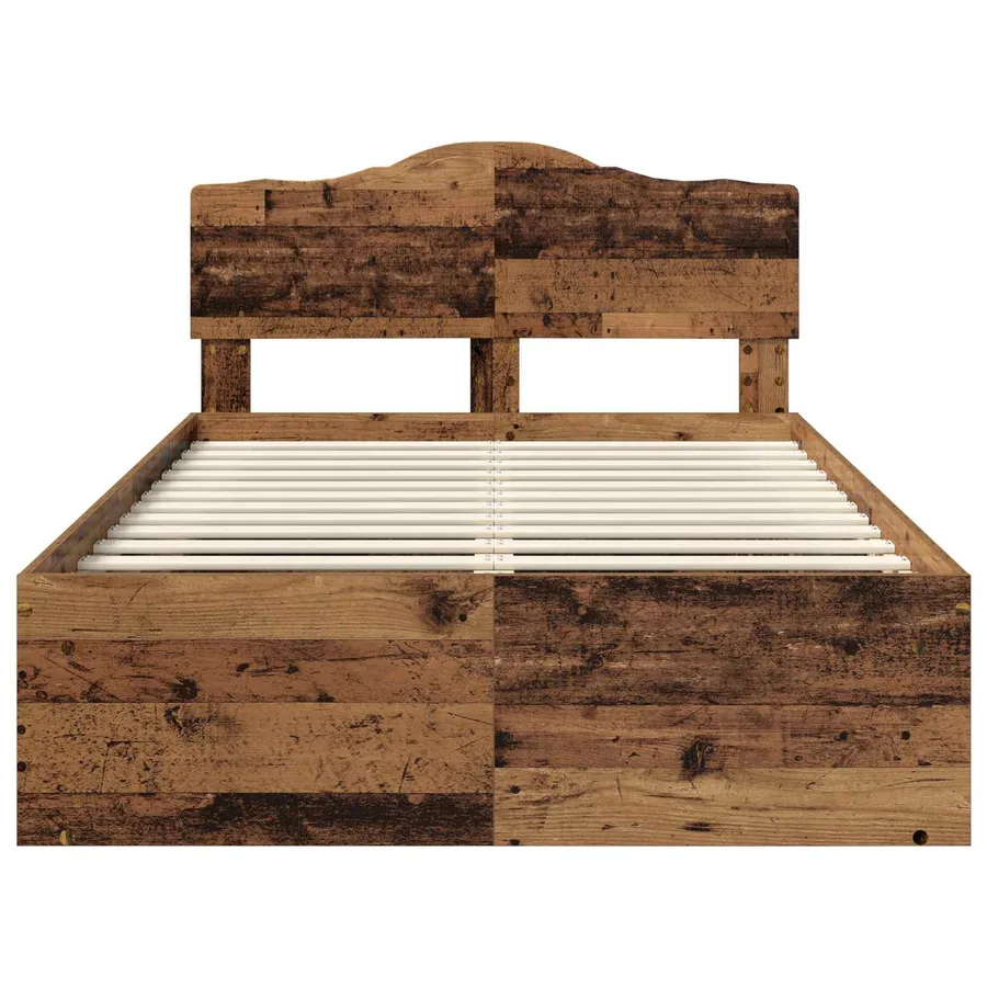 Cadre de lit Bois ancien 120 x 190 cm Bois de pin massif - 7