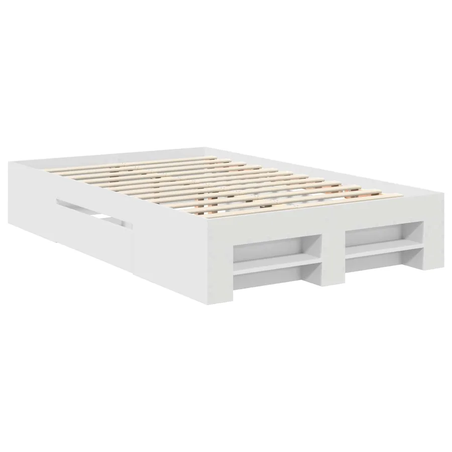 Cadre de lit Blanc 137 x 203 cm Bois d'ingénierie - 6