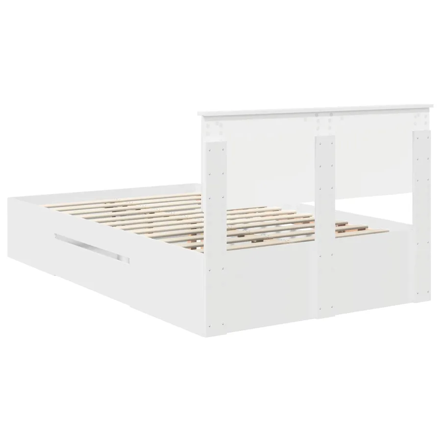 Cadre de lit Blanc 137 x 203 cm Bois d'ingénierie - 8