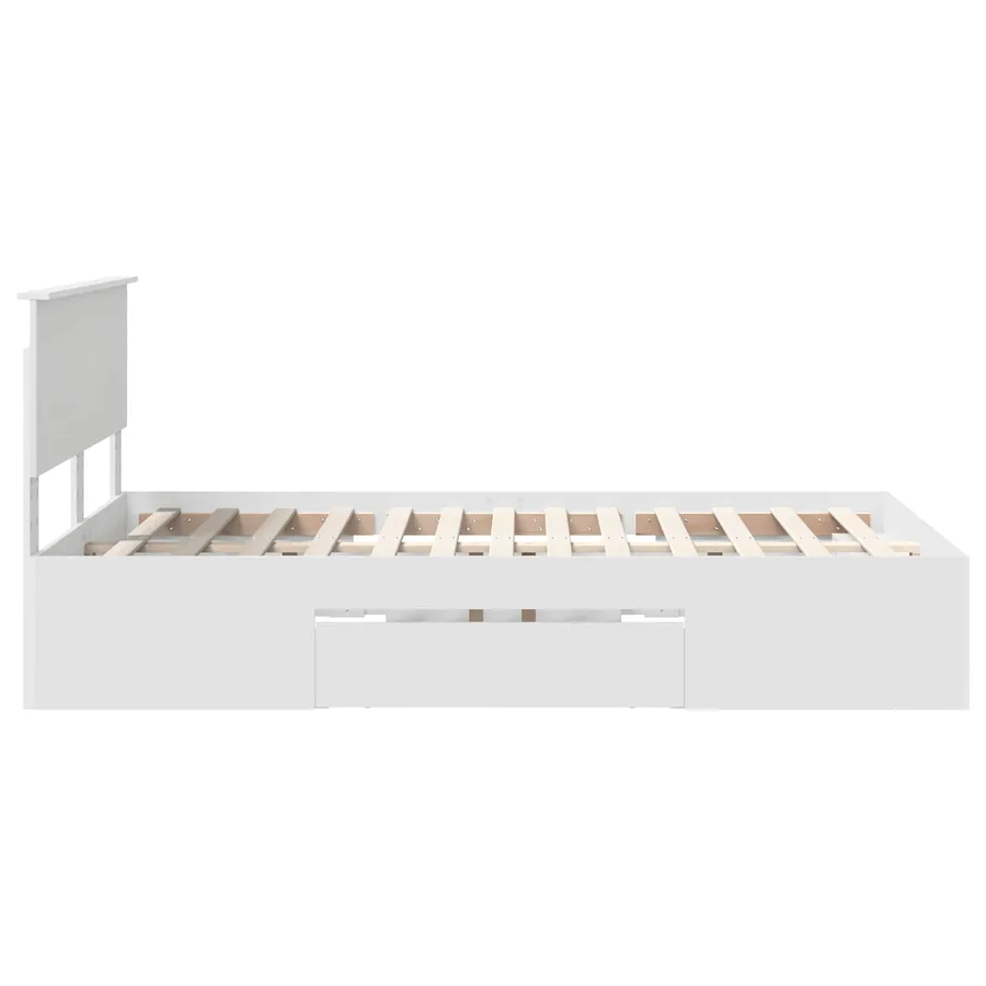 Cadre de lit Blanc 137 x 203 cm Bois d'ingénierie - 9