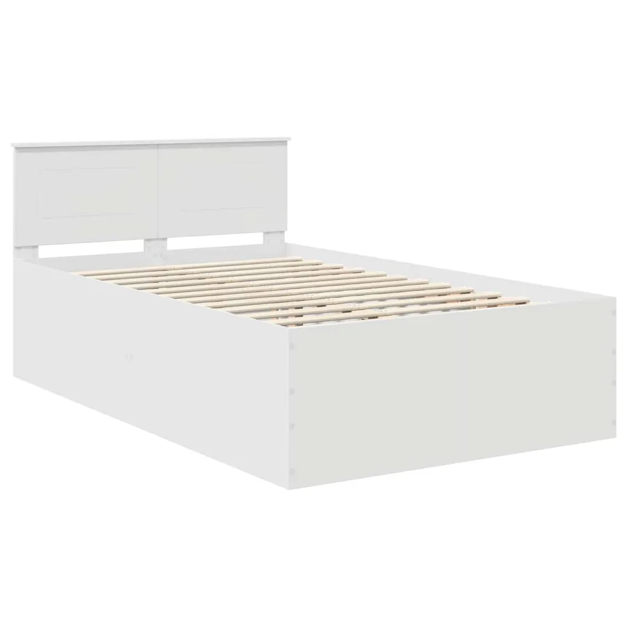Cadre de lit Blanc 135 x 190 cm Bois d'ingénierie - 4
