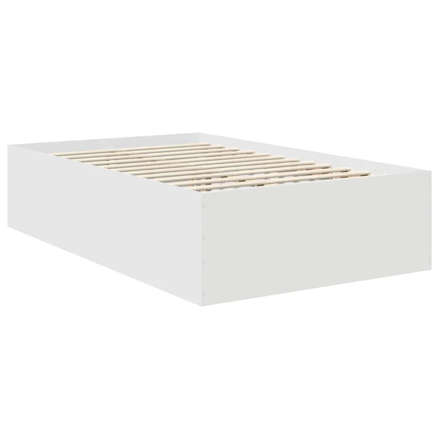 Cadre de lit Blanc 135 x 190 cm Bois d'ingénierie - 5
