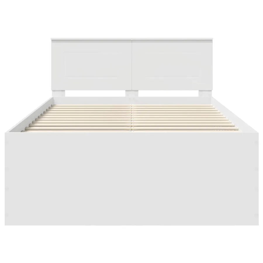 Cadre de lit Blanc 135 x 190 cm Bois d'ingénierie - 7