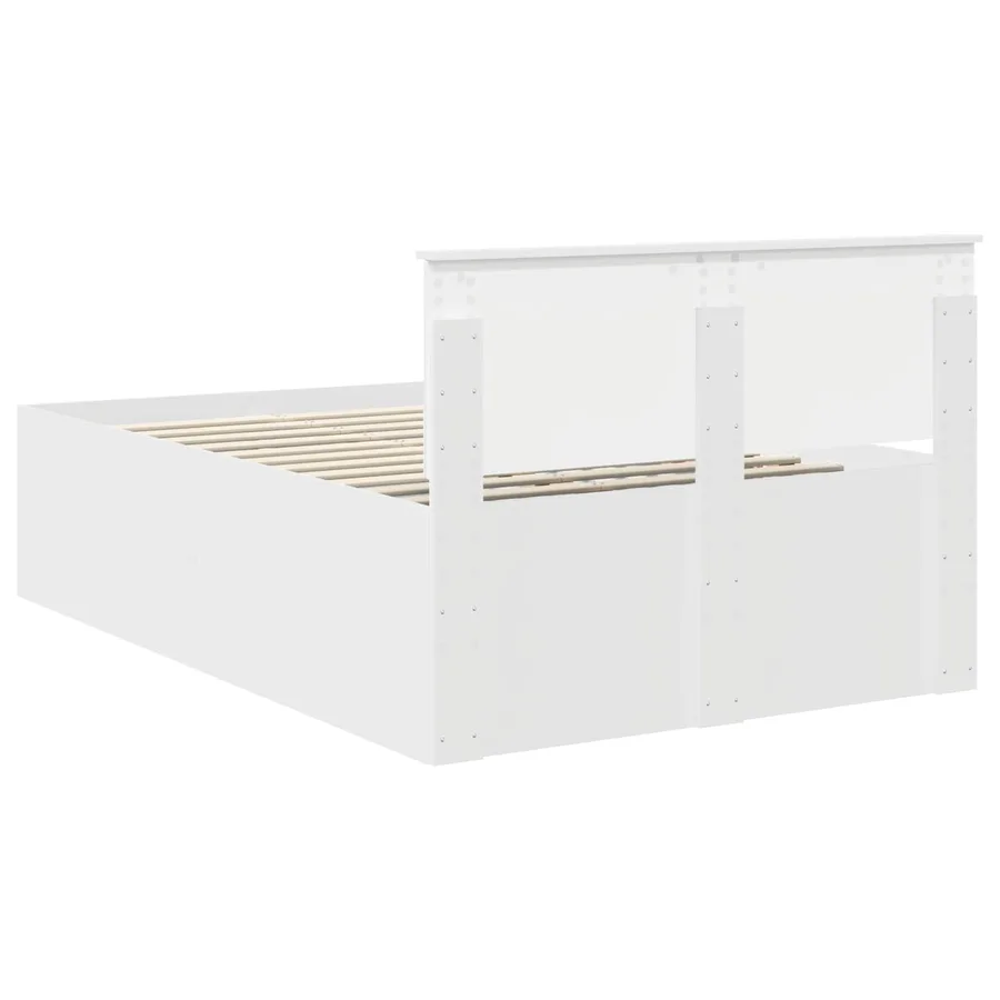 Cadre de lit Blanc 135 x 190 cm Bois d'ingénierie - 9