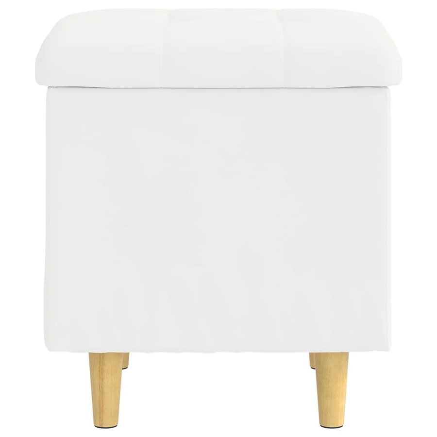 Pouf de rangement Blanc 40 x 40 x 45 cm Simili cuir - 6