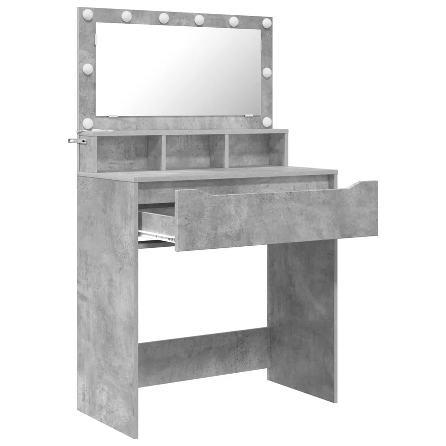 Tables de maquillage pour chambre Gris béton 80 x 39,6 x 135 cm - 5
