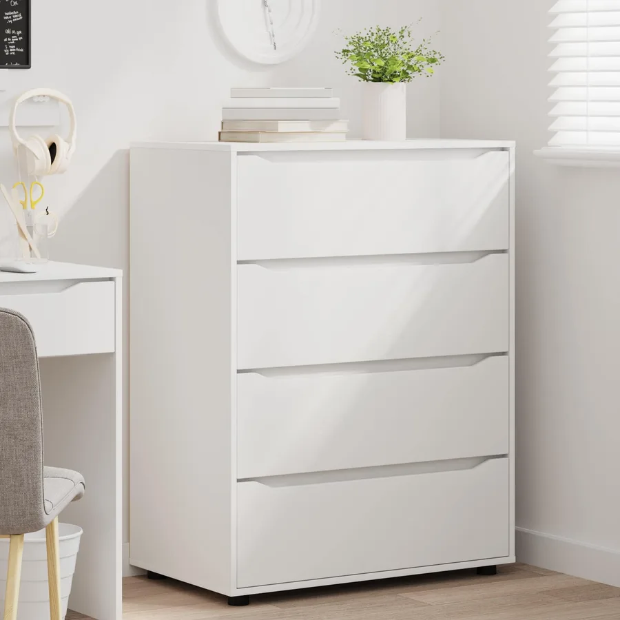 Armoires de rangement Blanc 80 x 48 x 105 cm Bois d'ingénierie - 5
